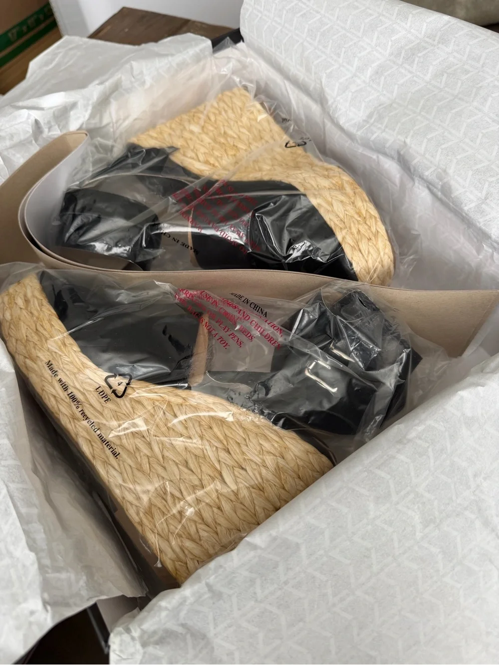 Marc Fisher Black Espadrille Wedges with Ankle Strap